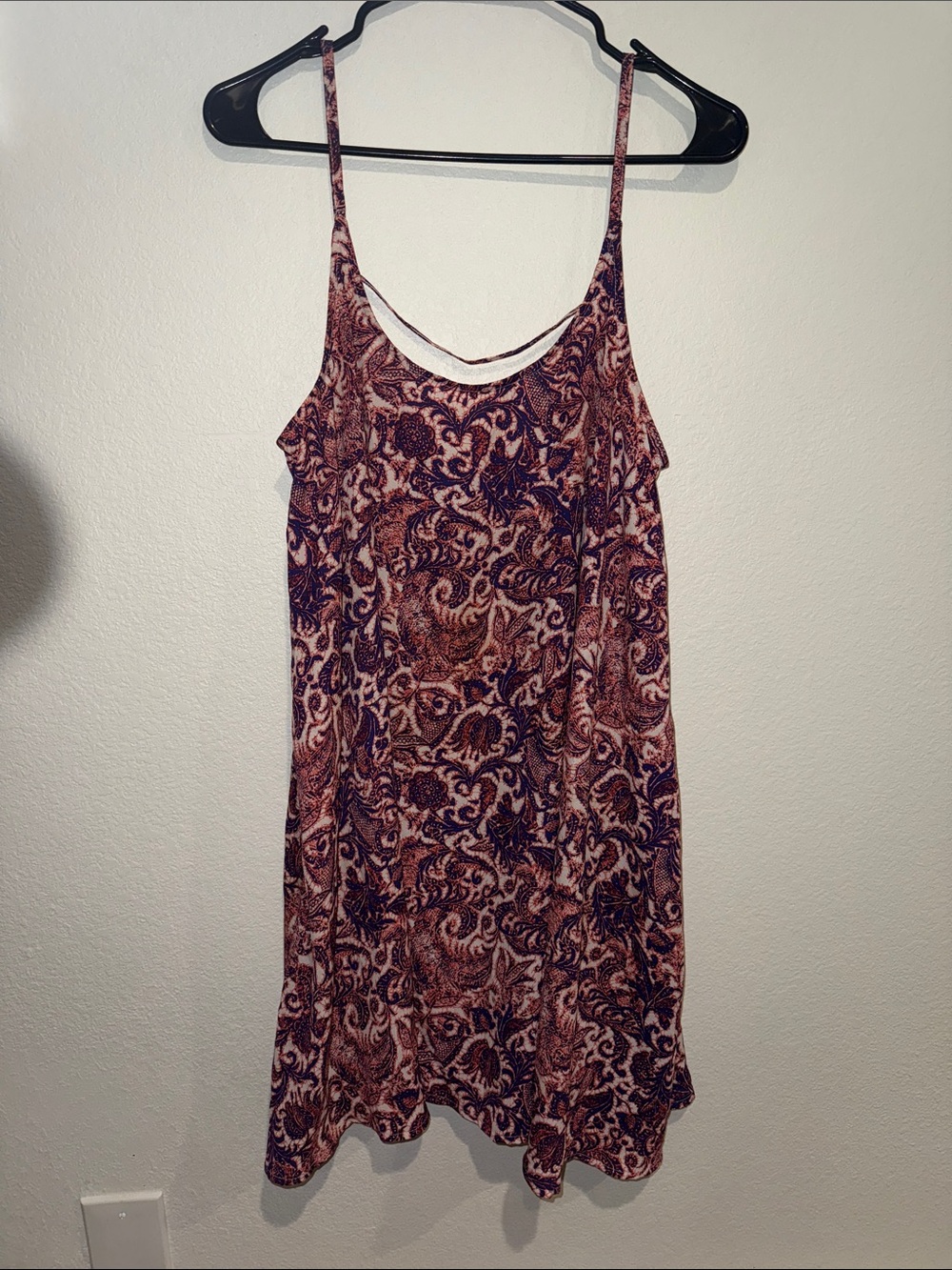 Free People size medium Paisley Slip Dress in Purple & Maroon and Salmon Pink